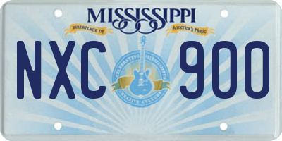 MS license plate NXC900