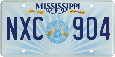 MS license plate NXC904