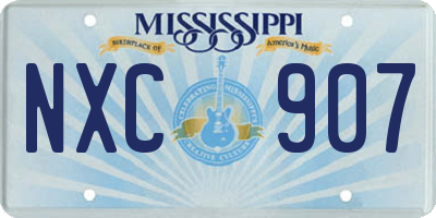 MS license plate NXC907
