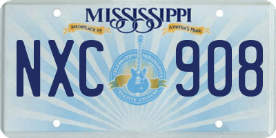 MS license plate NXC908