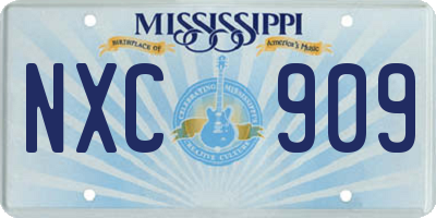 MS license plate NXC909
