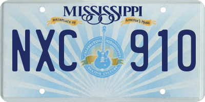 MS license plate NXC910