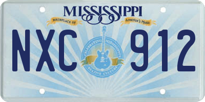 MS license plate NXC912