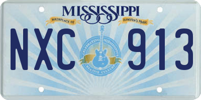 MS license plate NXC913