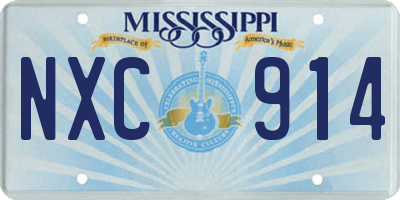 MS license plate NXC914