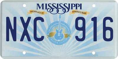 MS license plate NXC916