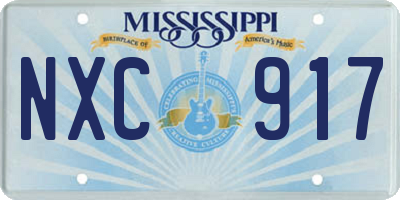 MS license plate NXC917