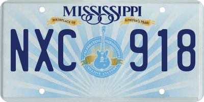 MS license plate NXC918