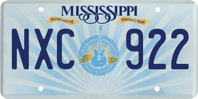 MS license plate NXC922