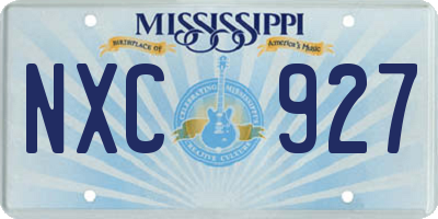 MS license plate NXC927