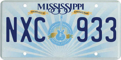 MS license plate NXC933