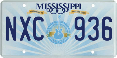 MS license plate NXC936