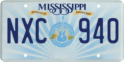 MS license plate NXC940
