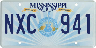 MS license plate NXC941