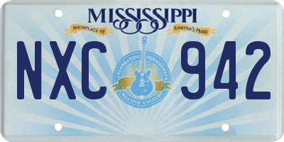 MS license plate NXC942