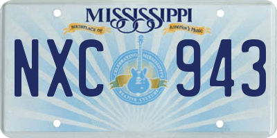 MS license plate NXC943