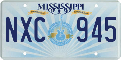 MS license plate NXC945