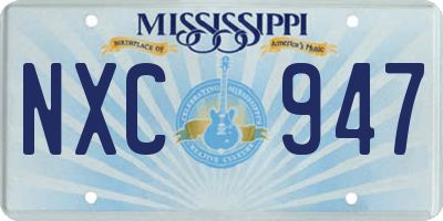 MS license plate NXC947