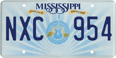 MS license plate NXC954