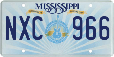 MS license plate NXC966