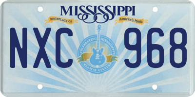 MS license plate NXC968