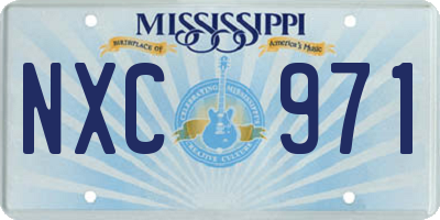 MS license plate NXC971