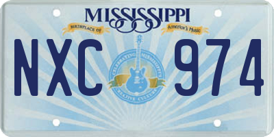 MS license plate NXC974