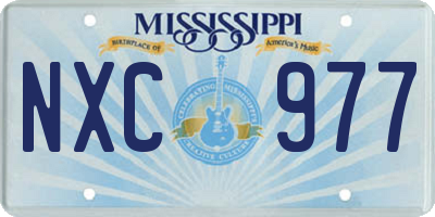 MS license plate NXC977
