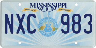 MS license plate NXC983