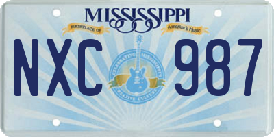 MS license plate NXC987