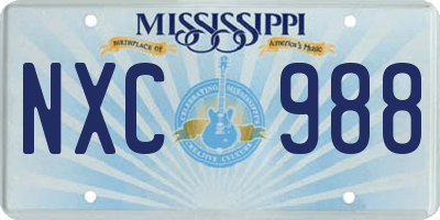 MS license plate NXC988