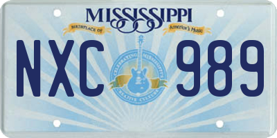 MS license plate NXC989