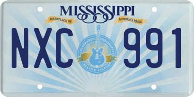 MS license plate NXC991