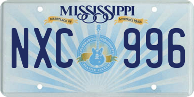 MS license plate NXC996