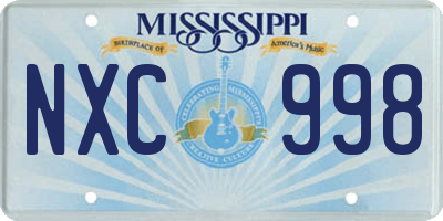 MS license plate NXC998