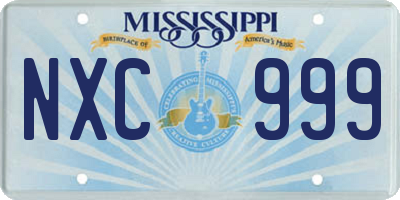 MS license plate NXC999