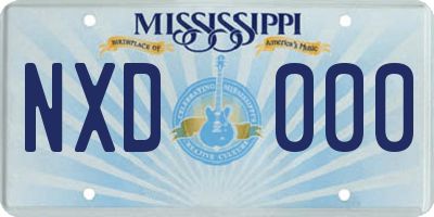 MS license plate NXD000