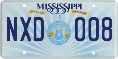 MS license plate NXD008