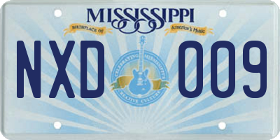 MS license plate NXD009