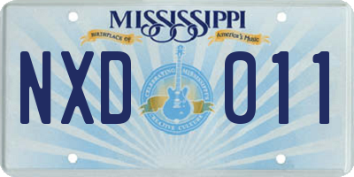 MS license plate NXD011