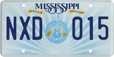 MS license plate NXD015