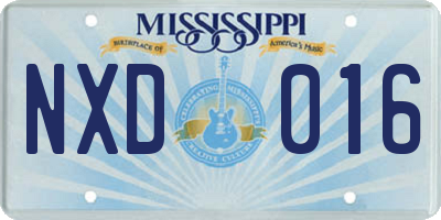 MS license plate NXD016