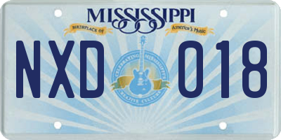 MS license plate NXD018