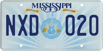 MS license plate NXD020
