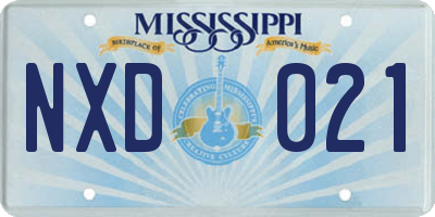 MS license plate NXD021