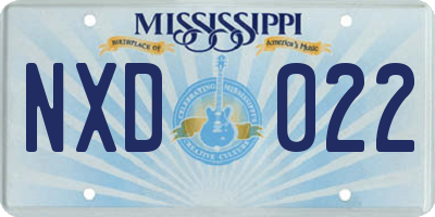 MS license plate NXD022
