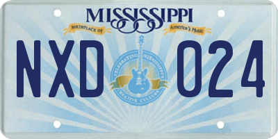 MS license plate NXD024