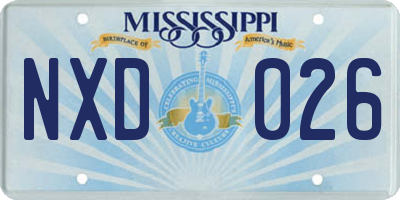 MS license plate NXD026