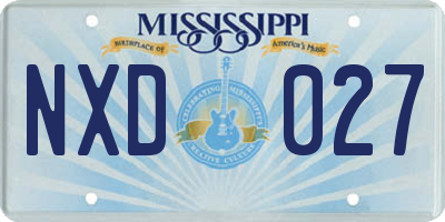 MS license plate NXD027