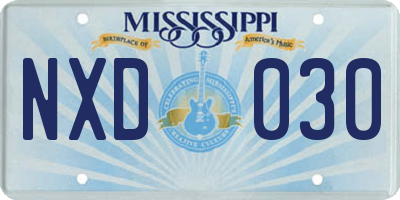 MS license plate NXD030